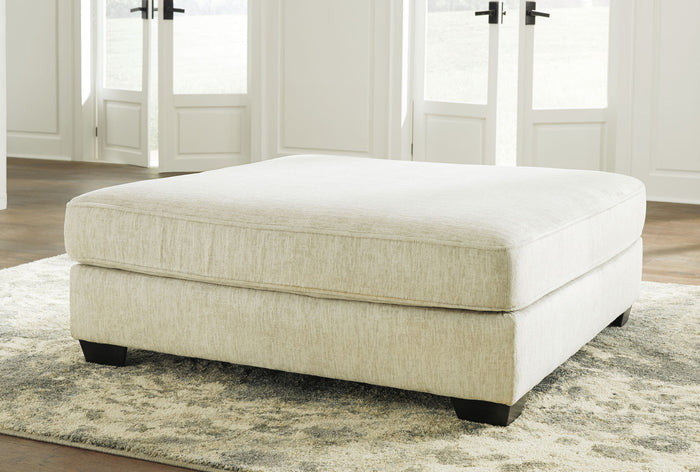 Rawcliffe - Oversized Accent Ottoman - Parchment image 2