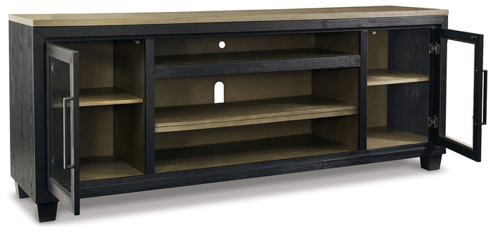 Foyland - XL TV Stand w/Fireplace Option - Black / Brown image 2