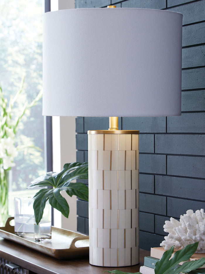 Faridworth - Poly Table Lamp - White / Gold Finish image 2