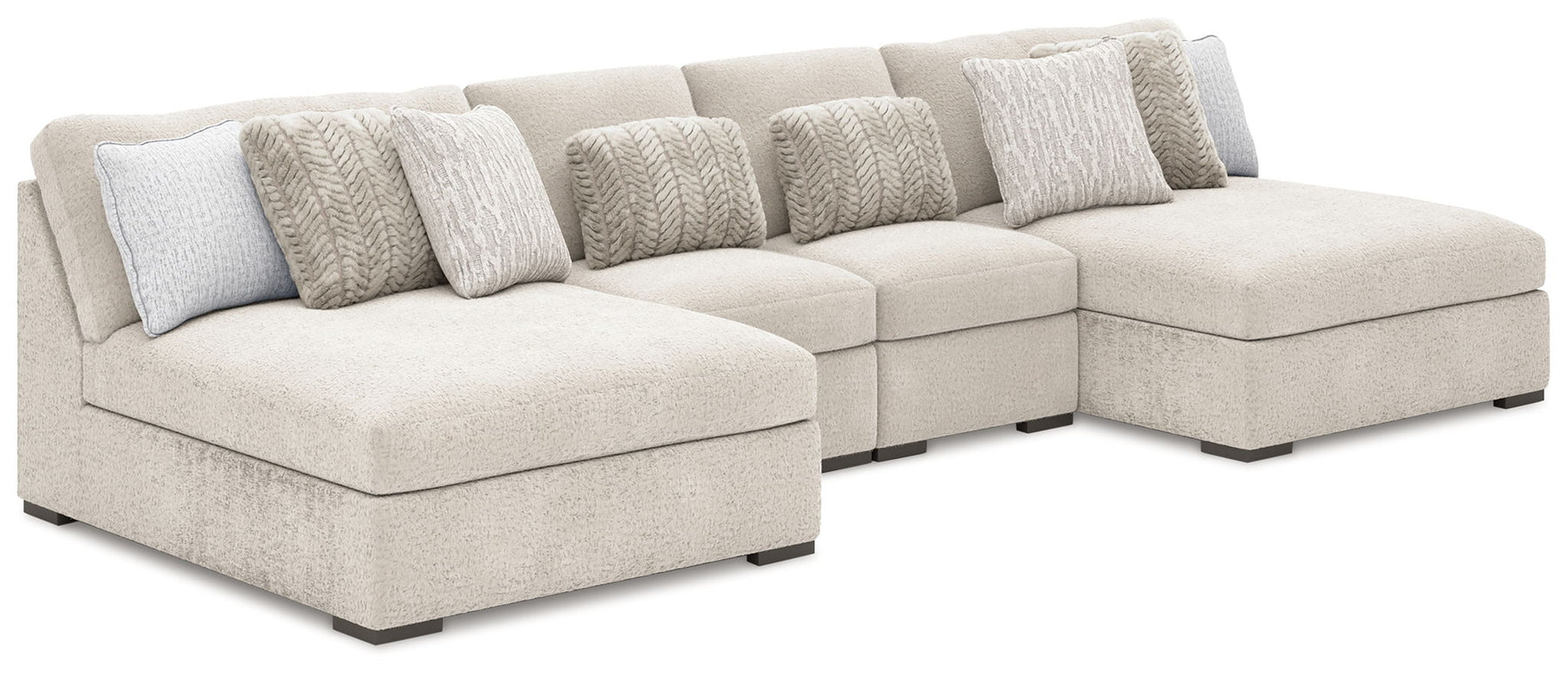 White / 4 Pc. Sectional With 2 Armless Chaises