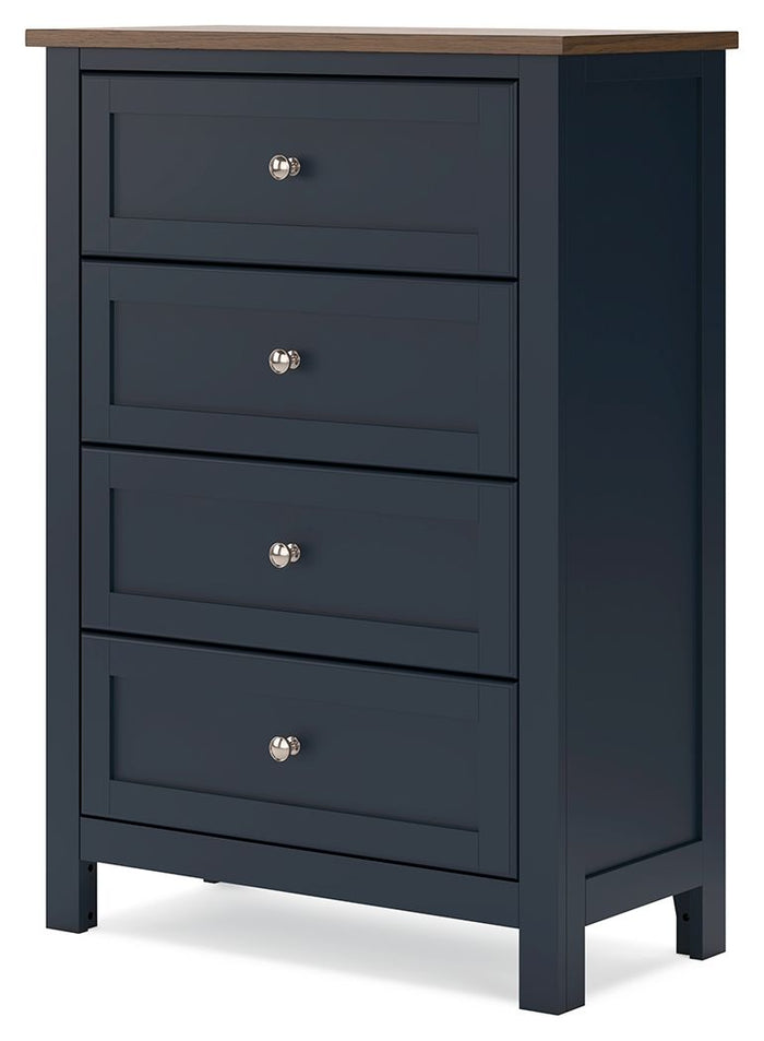 Landocken - Four Drawer Chest - Brown / Blue image 2