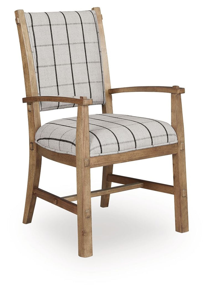 Ridgester - Dining Upholstered Arm Chair (Set of 2) - Light Brown image 2