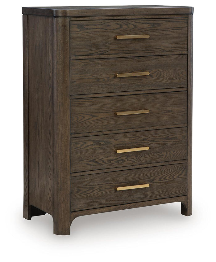 Radkin - Five Drawer Chest - Burnished Brown image 1