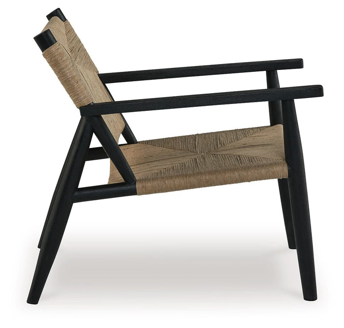 Halfmore - Accent Chair - Black / Natural image 2