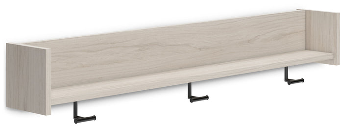 Socalle - Wall Mounted Coat Rack w/Shelf - Light Natural image 1