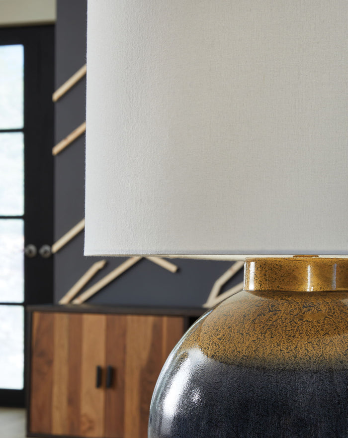 Adara - Metal Table Lamp - Blue / Gold Finish image 2