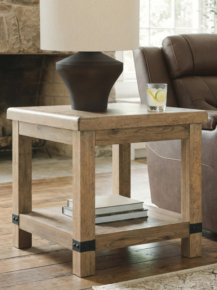 Ridgester - Rectangular End Table - Light Brown image 2