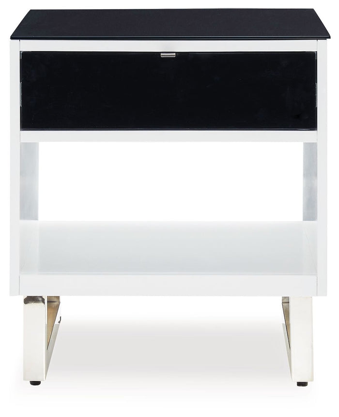 Gardoni - Rectangular End Table - White / Black image 2