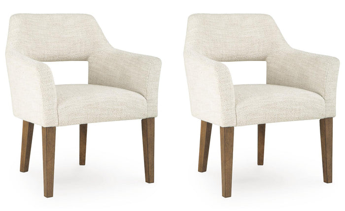 Marxmore - Dining Upholstered Arm Chair (Set of 2) - Beige / Brown image 1