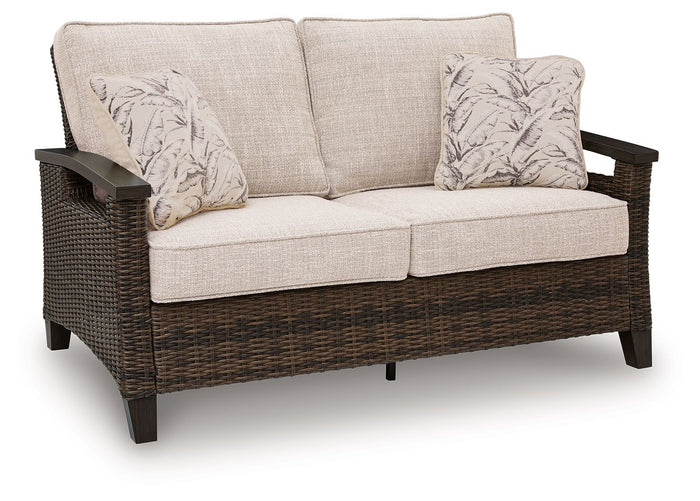 Monterey Point - Loveseat With Cushion - Dark Brown image 1