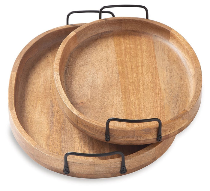 Jocelyne - Tray Set (Set of 2) - Brown / Black image 2