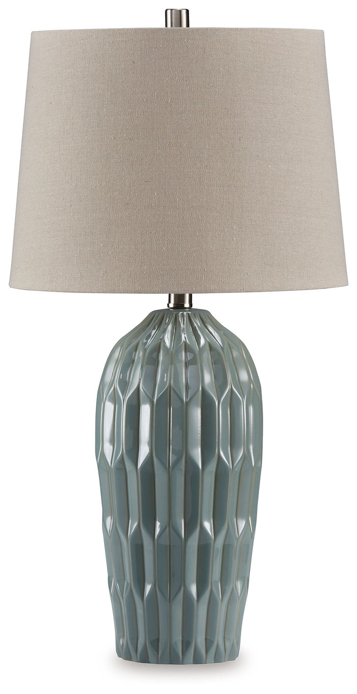 Hadbury - Ceramic Table Lamp (Set of 2) - Pale Blue / Teal image 2