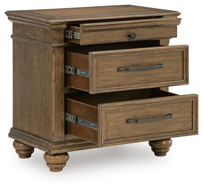 Karallin - Three Drawer Night Stand - Medium Brown image 2
