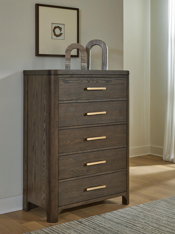 Radkin - Five Drawer Chest - Burnished Brown image 2