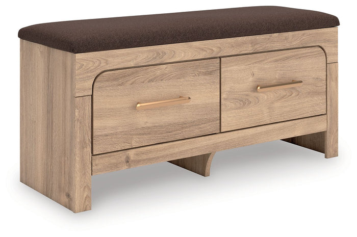Kinlanni - Bedroom Upholstered Storage Bench - Tan / Brown image 1