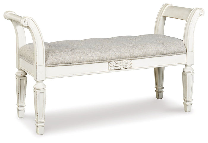 Realyn - Accent Bench - Antique White image 1
