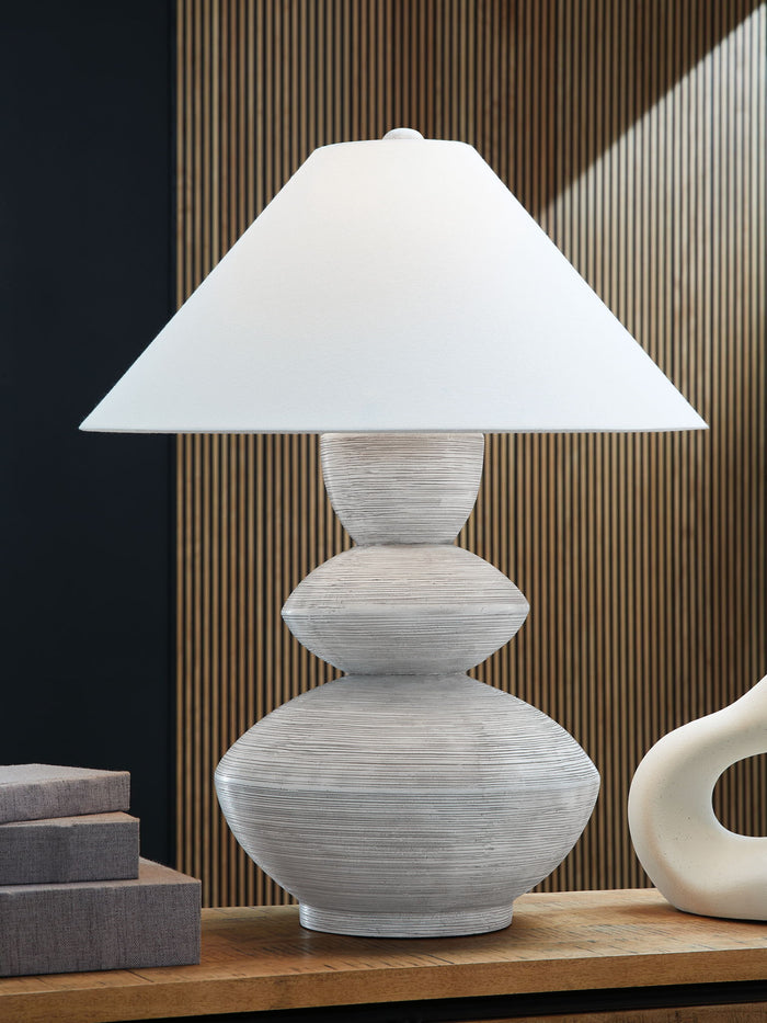 Brickdon - Poly Table Lamp - Distressed White image 2