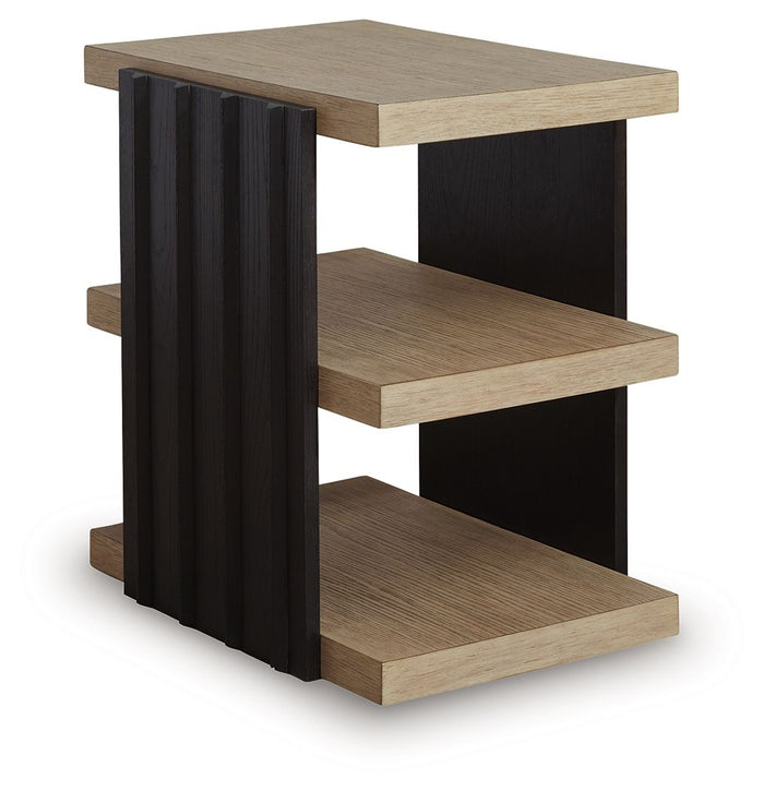 Rylandyn - Rectangular End Table - Black / Light Brown image 1