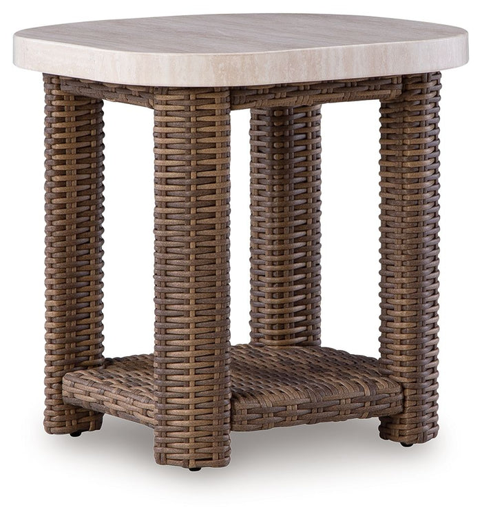 Dolan Creek - Square End Table - Beige / Brown image 1