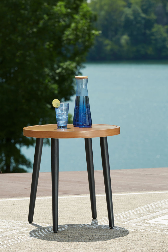 Horizon Hall - Round End Table - Two-tone Brown image 2