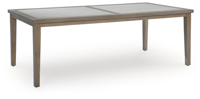 Rainier Ranch - Rectangle Dining Table With Umbrella Option - Brown / Beige image 1