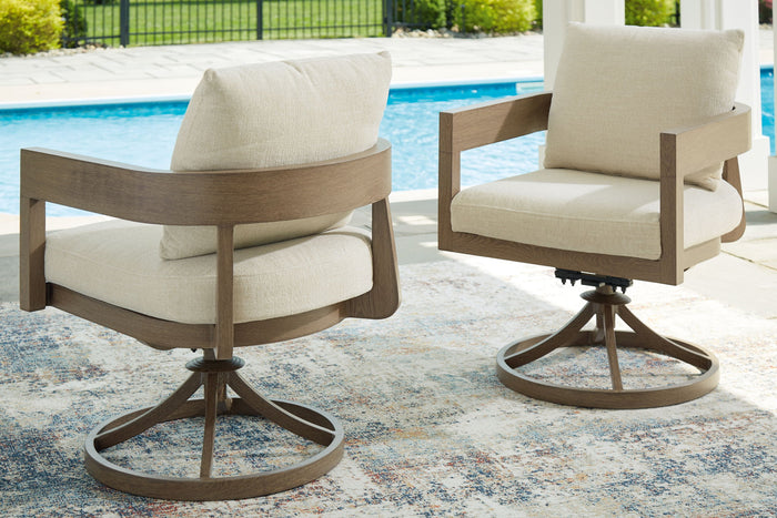 Serene Bay - Swivel Chair With Cushion (Set of 2) - Dark Brown / White image 2