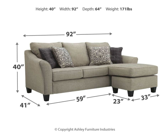 Kestrel - Queen Sofa Chaise Sleeper - Driftwood image 2
