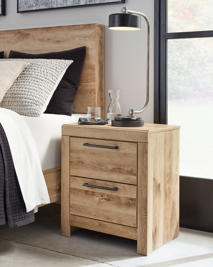 Hyanna - Two Drawer Night Stand - Tan Brown image 3