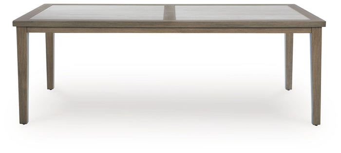 Rainier Ranch - Rectangle Dining Table With Umbrella Option - Brown / Beige image 2
