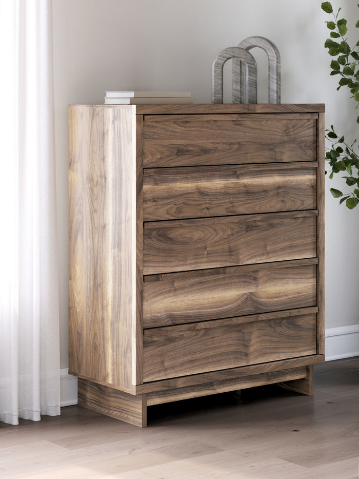 Chirason - Five Drawer Wide Chest - Brown image 2