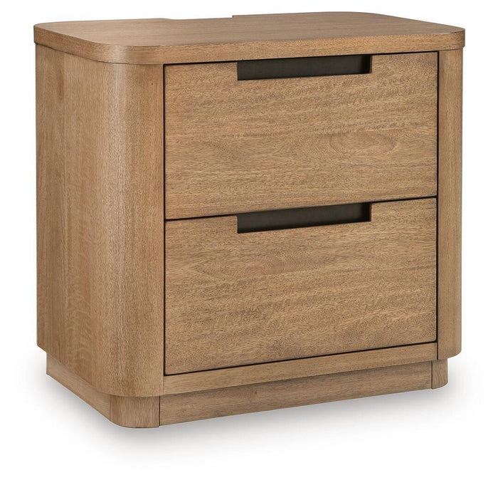 Pamaria - Two Drawer Night Stand - Light Brown image 1