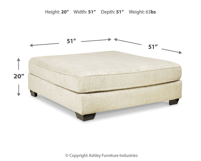 Rawcliffe - Oversized Accent Ottoman - Parchment image 3