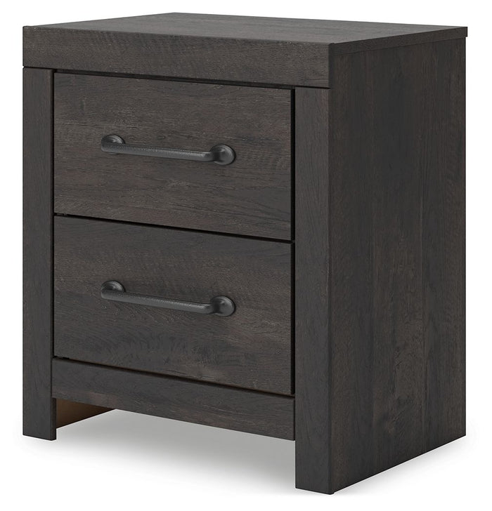 Hollivern - Two Drawer Night Stand - Dark Gray image 2