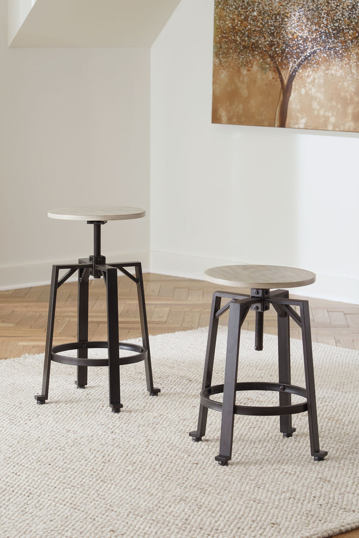 Karisslyn - Swivel Stool (Set of 2) - Whitewash / Black image 2