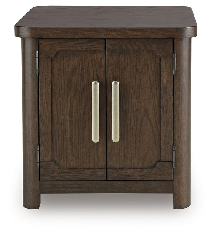 Breckington - Rectangular 2-door End Table - Dark Brown image 2