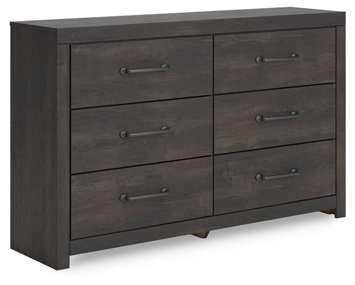 Hollivern - Six Drawer Dresser - Dark Gray image 1