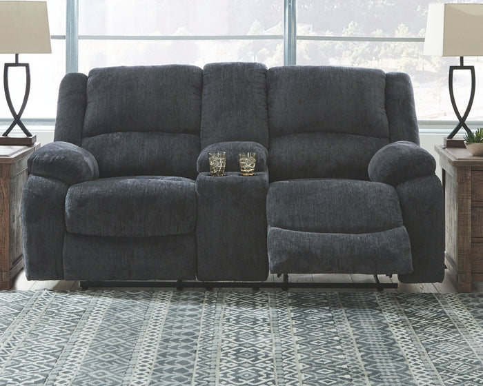 Draycoll - Dbl Reclining Loveseat W/Console - Fabric - Slate image 3
