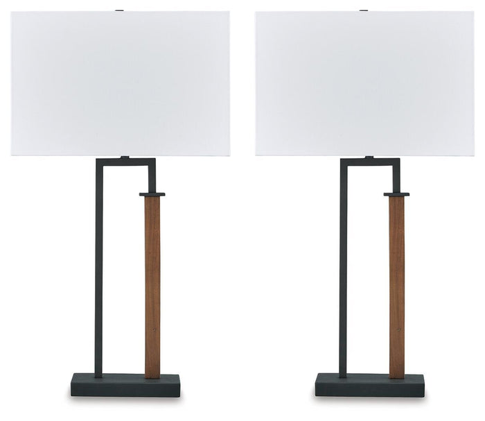 Voslen - Metal Table Lamp (Set of 2) - Black / Brown image 1