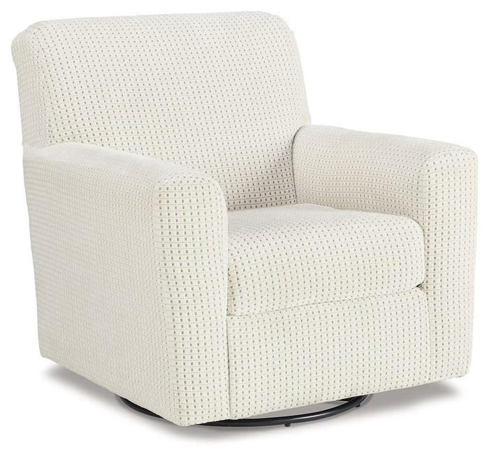 Herstow - Swivel Glider Accent Chair - Ivory image 1