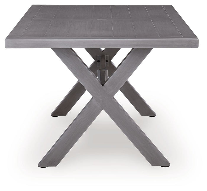 Half Moon Beach - Rectangular Dining Table With Umbrella Option - Gray image 2