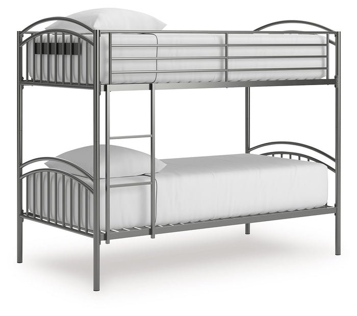 Lanceburg - Twin/Twin Bunk Bed With Ladder - Gray image 2