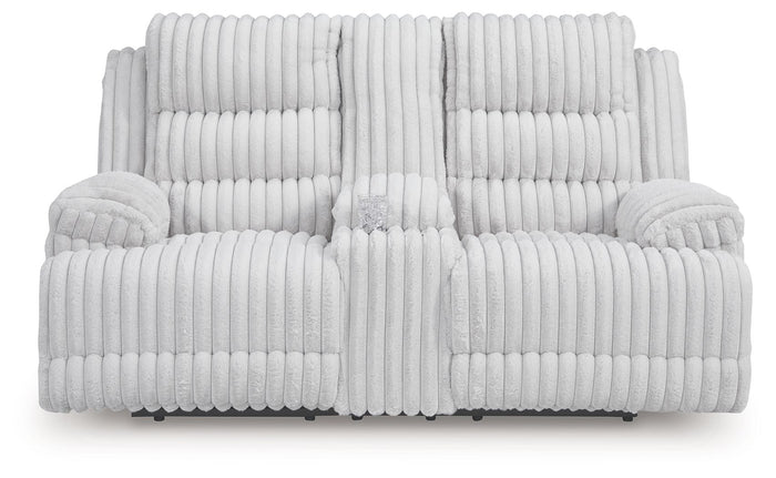 Rhines Falls - Double Reclining Power Loveseat With Console - Alloy image 2
