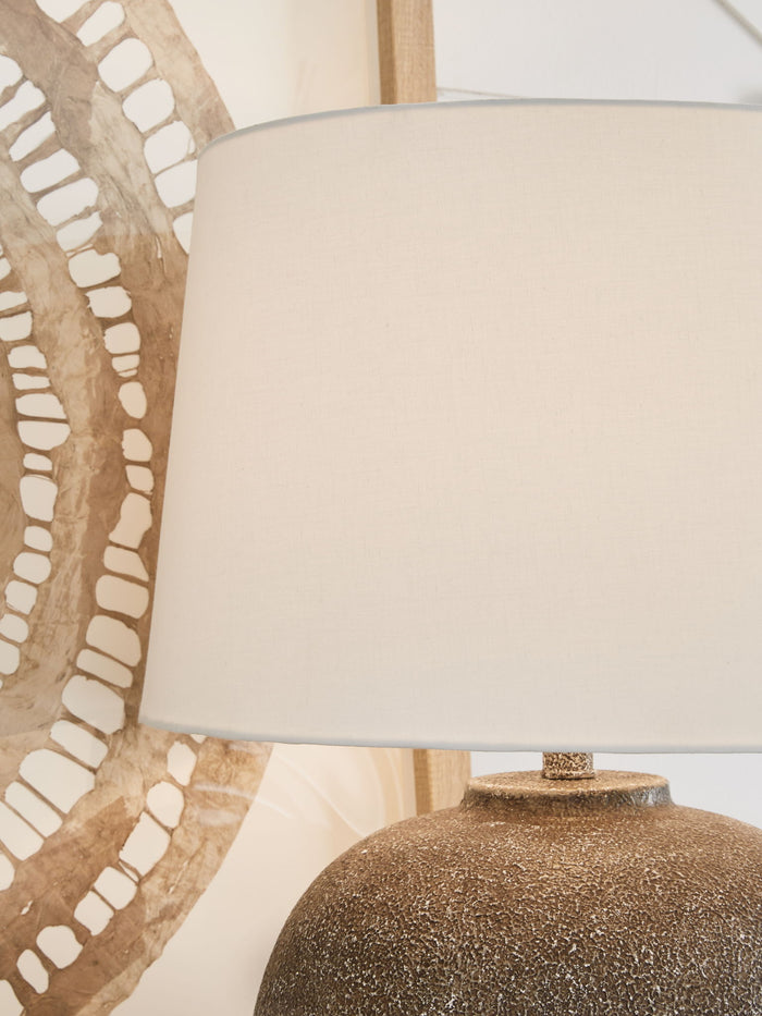 Neavesboro - Metal Table Lamp - Antique Brown / White image 2