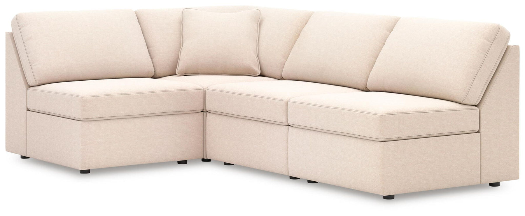 White / 4 Pc. Sectional With 3 Armless Chairs