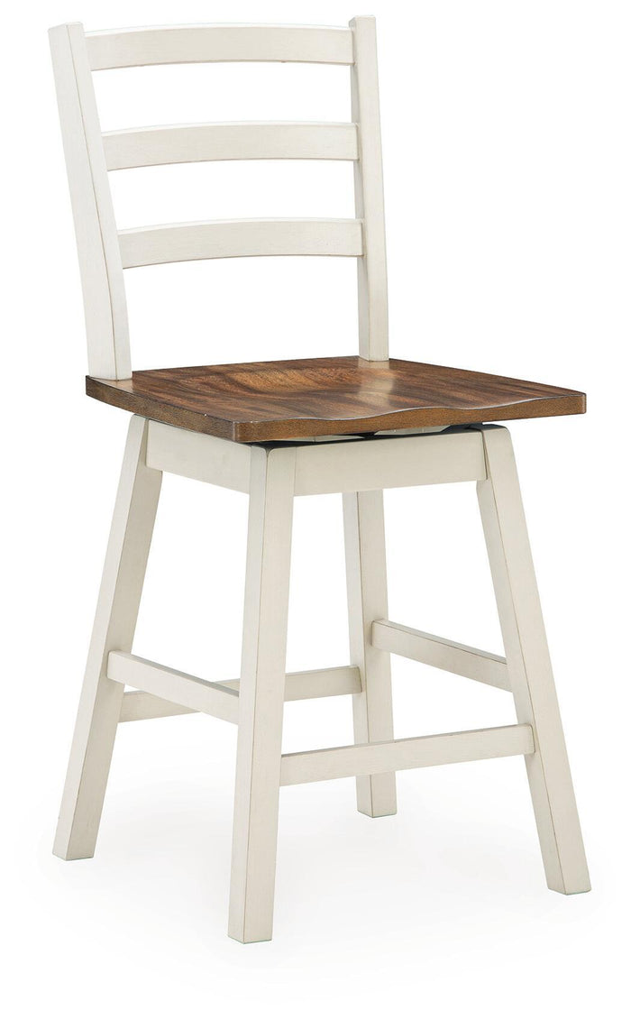 Brinfern - Swivel Stool (Set of 2) - Brown / Antique White image 2