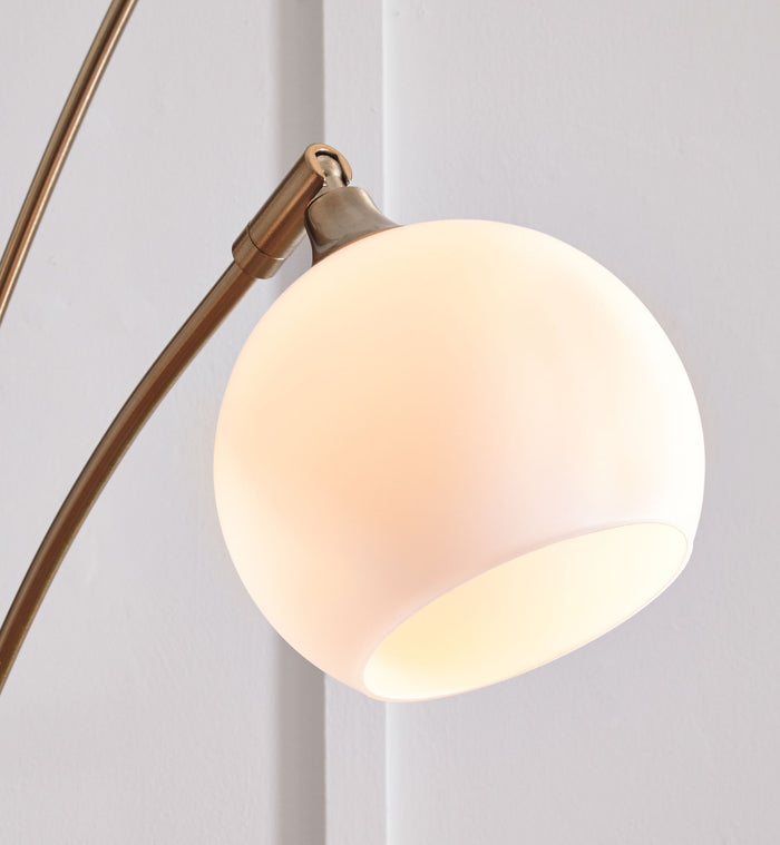 Taliya - Metal Arc Lamp  - Champagne / White image 2