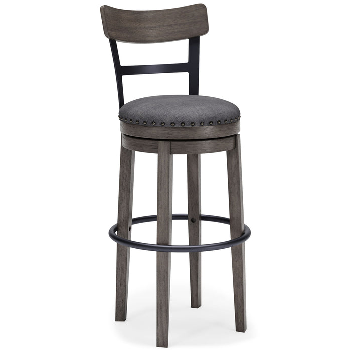 Caitbrook - Tall UPH Swivel Barstool - Gray image 1