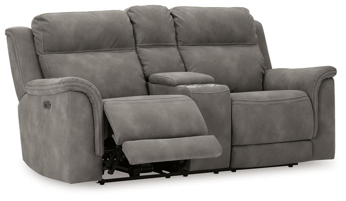 Next-Gen Durapella - Pwr Rec Loveseat/Con/Adj Hdrst - Microfiber - Slate image 3