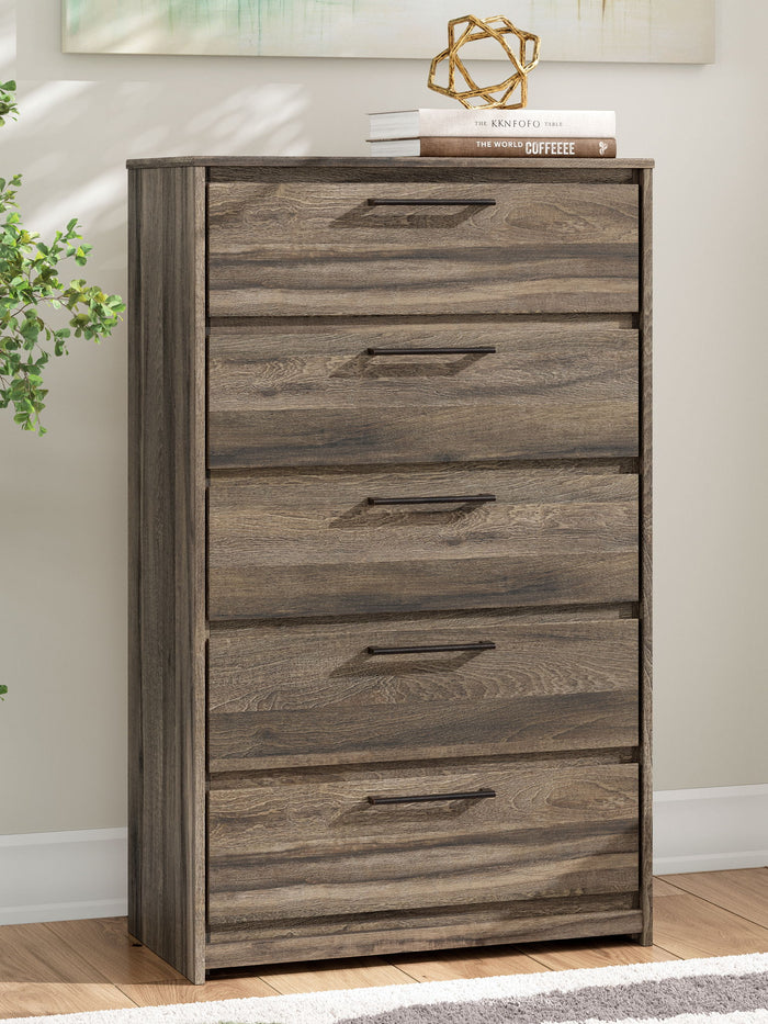 Elbrim - Five Drawer Chest - Brown image 2
