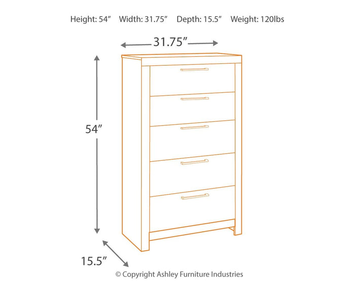 Derekson - Five Drawer Chest - Multi Gray image 2